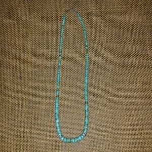 Genuine turquoise heshi Navajo sterling necklace